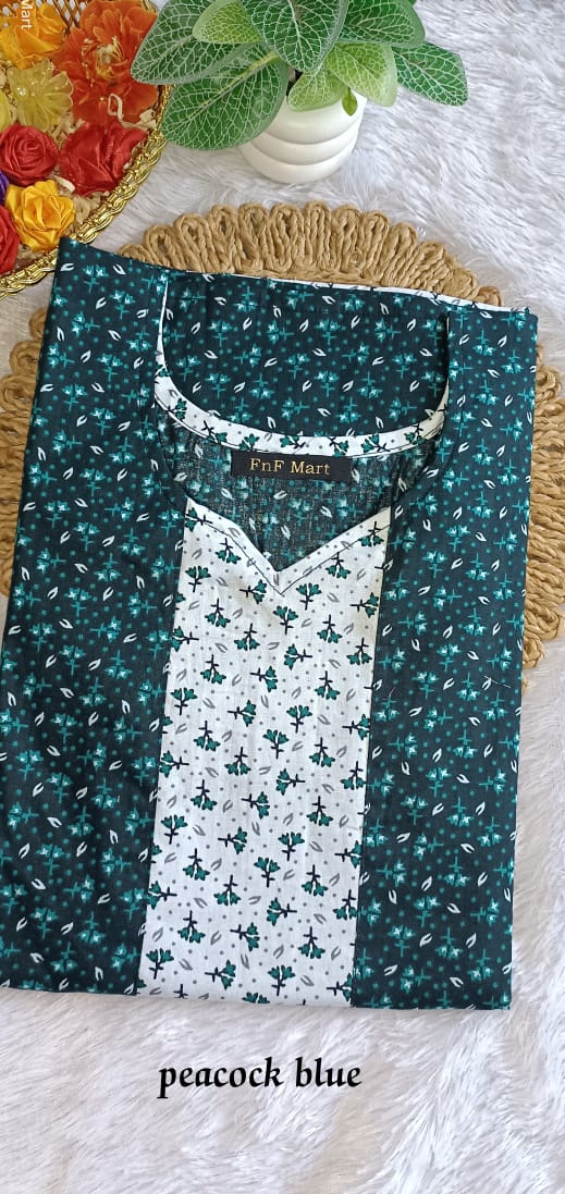 Frock Nighty - Green & White