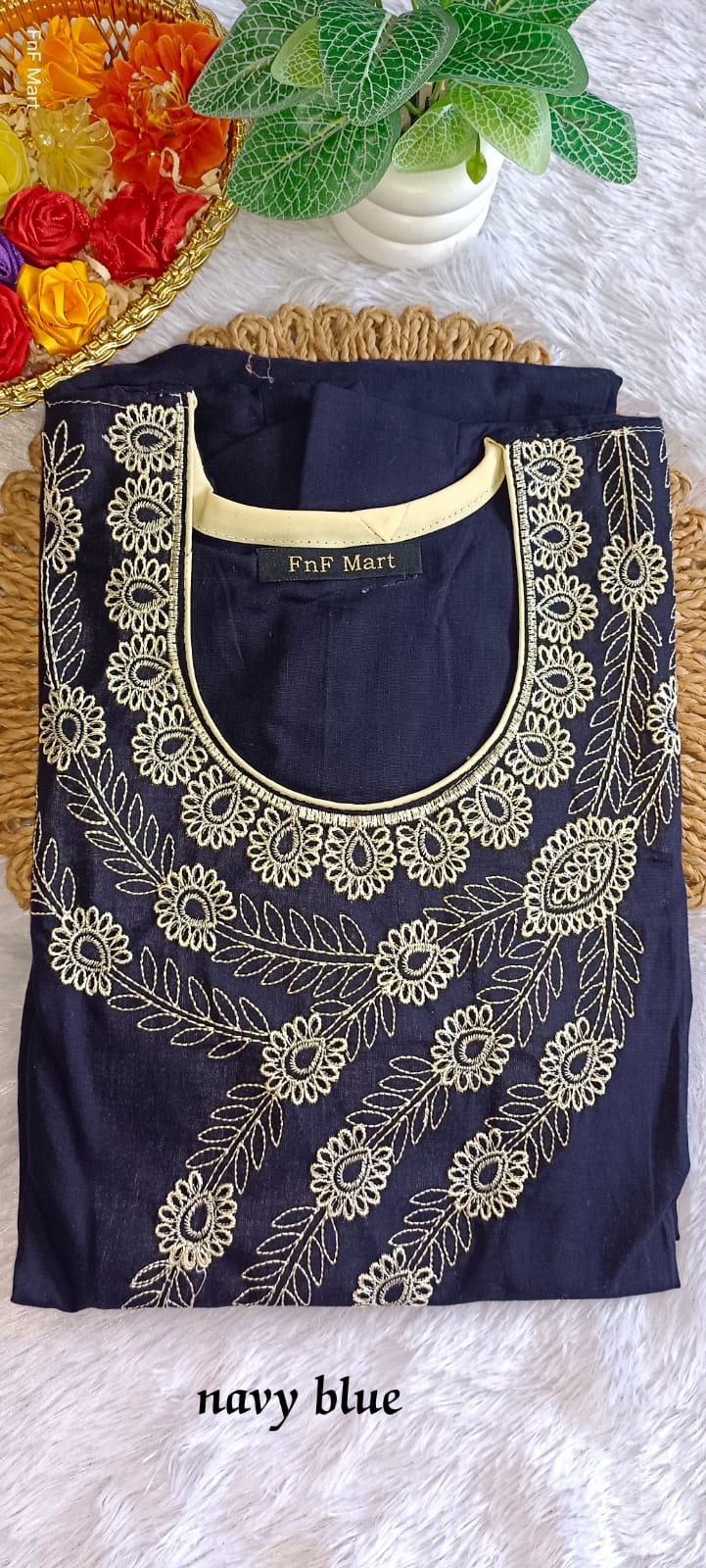 Full button nighty - Dark Blue