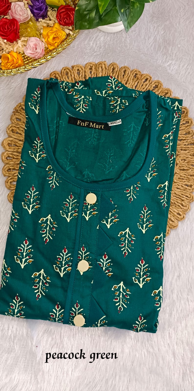 Butterfly Sleeve Umbrella Nighty - Green