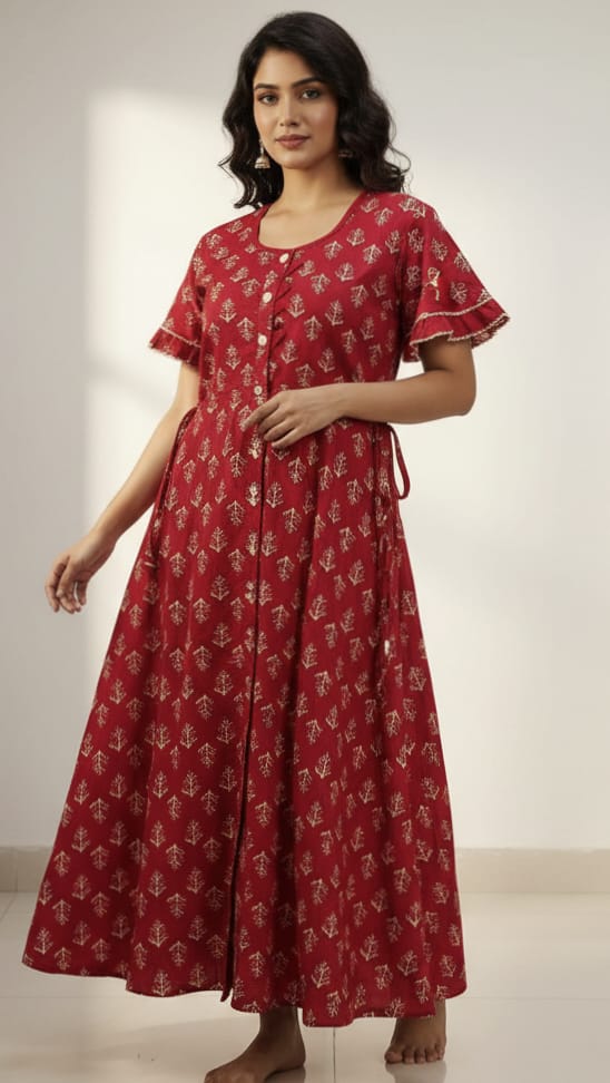 Butterfly Sleeve Umbrella Nighty - Violet - Image 2